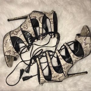 Charlotte Russe faux snake skin heels size 7